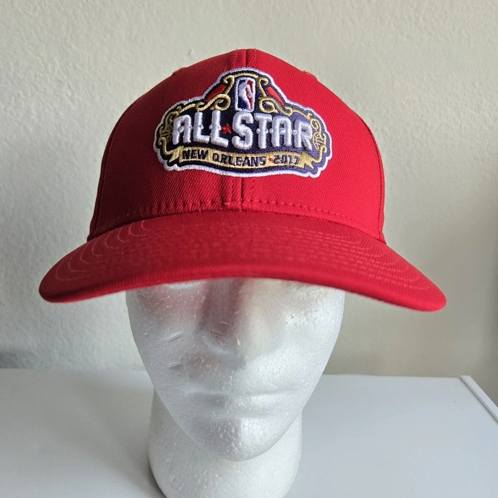 Adidas New Orleans 2017 NBA All Star Game SnapBack Hat Red Basketball Pelicans‎